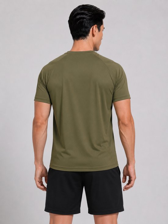 SparkNine Pulsegear sport t-shirt - heren - sneldrogend & ademend - L - groen - lichtgewicht - ideaal voor trainen, rennen & fitness