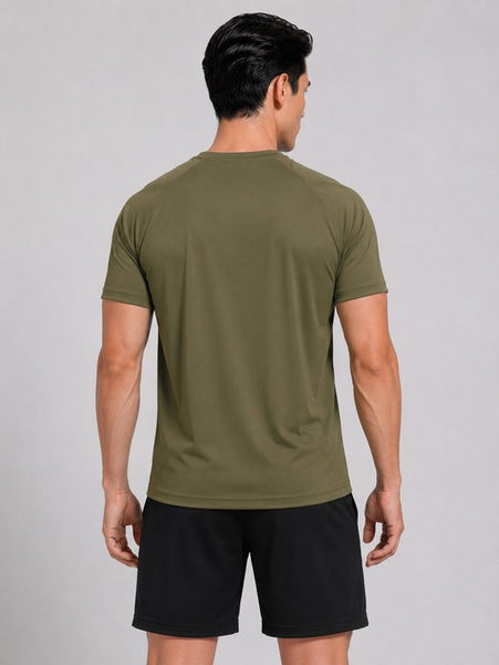 SparkNine Pulsegear sport t-shirt - heren - sneldrogend & ademend - L - groen - lichtgewicht - ideaal voor trainen, rennen & fitness