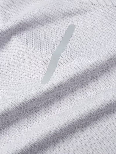 SparkNine Ironlite sport t-shirt heren met reflecterende strepen - XXL - wit - zweetbestendig - lichtgewicht & sneldrogend