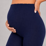SparkNine Bellyflex zwangerschap legging - S - blauw - hoge taille - rekbaar - maternity - geribbelde tailleband - stijlvol & ademend