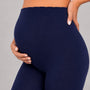 SparkNine Bellyflex zwangerschap legging - S - blauw - hoge taille - rekbaar - maternity - geribbelde tailleband - stijlvol & ademend