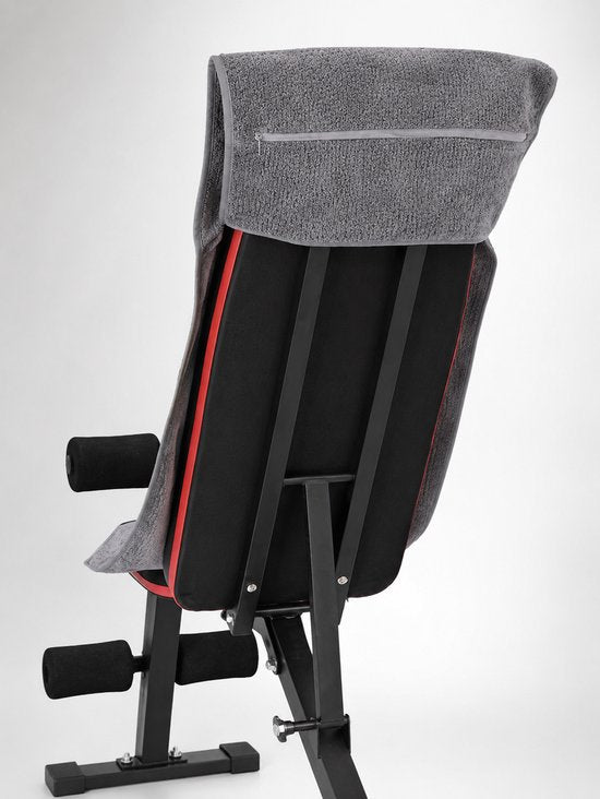 SparkNine Microvezel Handdoek - met ritsvak - S - 38x94 cm - grijs - handig & functioneel - sneldrogend - absorberend & super zacht