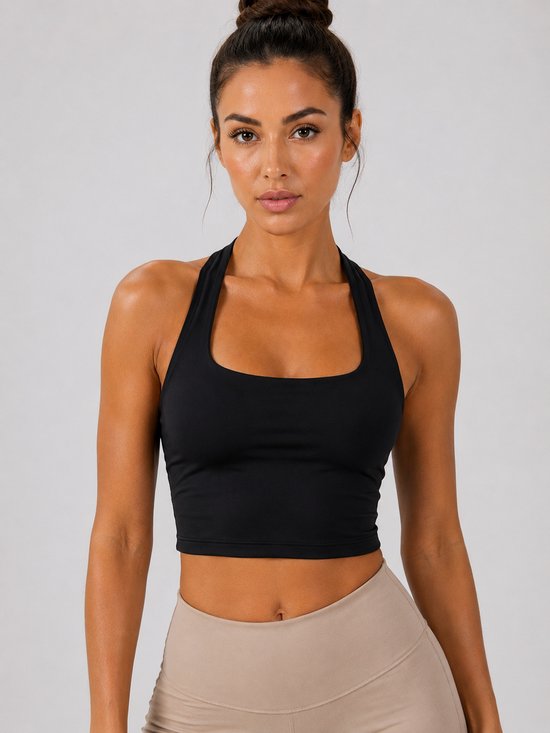 SparkNine Sculptactive sporttop - met ingebouwde sportbeha - verwijderbare pads - S - zwart - high impact ondersteuning - kruisrug - ademend & stijlvol