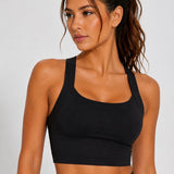 SparkNine Adapt verstelbare sport bh - XL - zwart - super zacht & comfortabel - criss-cross bandjes - ademend - zonder pads