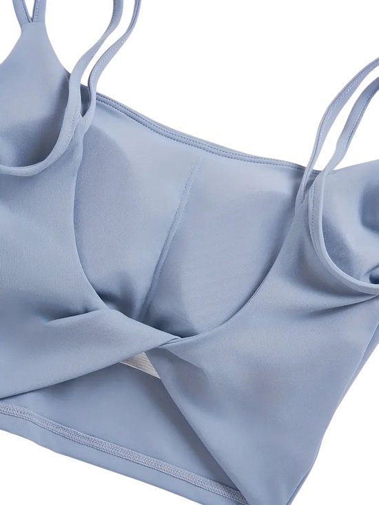 SparkNine Effortless crop top - met verwijderbare vulling - twist back - stijlvol & ademend