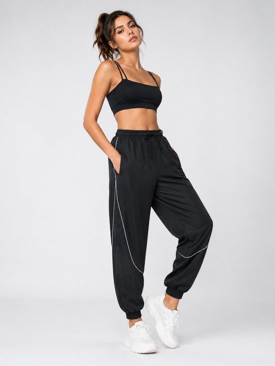 SparkNine Shadowflex dames joggingsbroek - losse fit - met elastische banden - XL - zwart - training - hoge taille - lichtgewicht & comfortabel