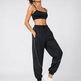 SparkNine Shadowflex dames joggingsbroek - losse fit - met elastische banden - XL - zwart - training - hoge taille - lichtgewicht & comfortabel