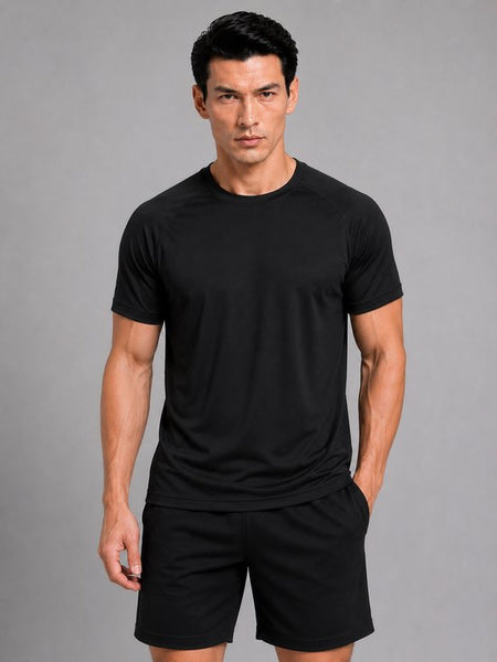 SparkNine Pulsegear sport t-shirt - heren - sneldrogend & ademend - M - zwart - lichtgewicht - ideaal voor trainen, rennen & fitness