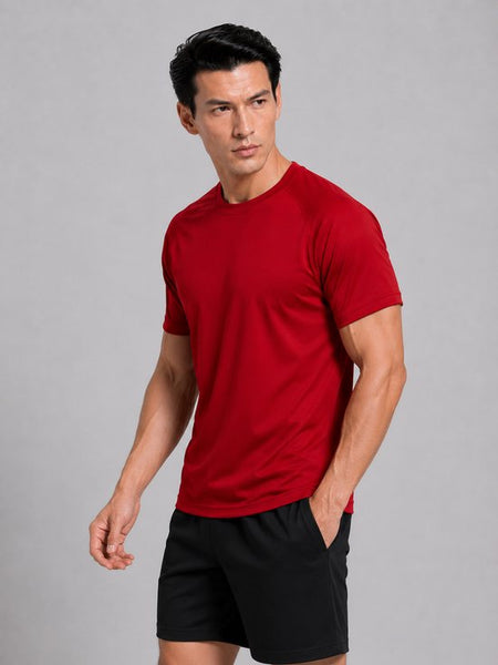 SparkNine Pulsegear sport t-shirt - heren - sneldrogend & ademend - L - rood - lichtgewicht - ideaal voor trainen, rennen & fitness