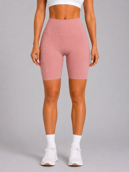 SparkNine Softflow korte sportbroek - met zakken - zachte stof - XXL - roze - dames short - half lang - fietsshort