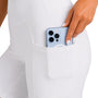 SparkNine Softflow korte sportbroek - met zakken - zachte stof - XS - wit - dames short - half lang - fietsshort