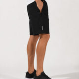 SparkNine Apex fitnesshort - sportbroek - met ritszakken - S - zwart - functioneel - sneldrogend & ademend - elastische band met trekkoord