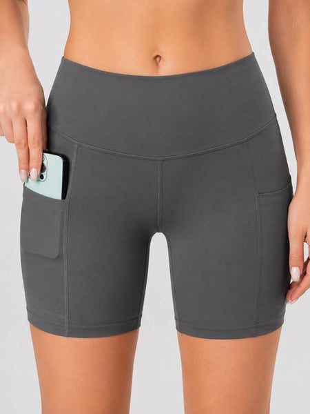 SparkNine Ease short - met handige zakken - XL - grijs - korte broek - hoge taille - slim fit - ademend - sportshort