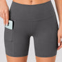 SparkNine Ease short - met handige zakken - XL - grijs - korte broek - hoge taille - slim fit - ademend - sportshort