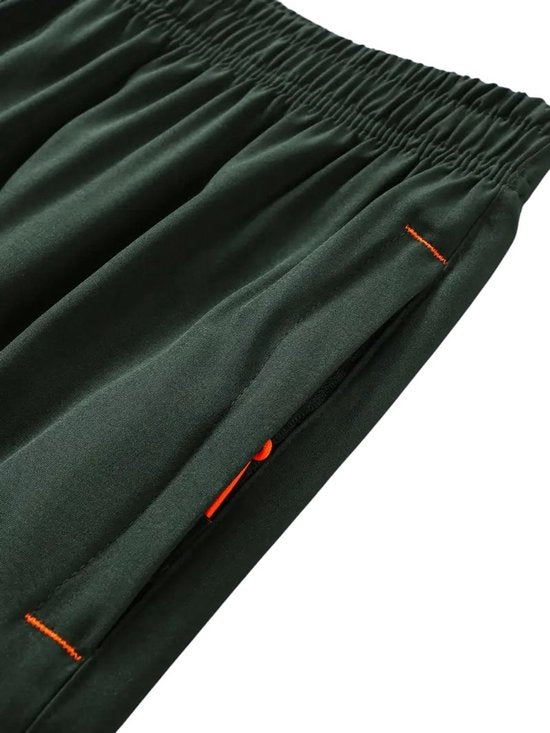 SparkNine Apex fitnesshort - sportbroek - met ritszakken - XXL - groen - functioneel - sneldrogend & ademend - elastische band met trekkoord