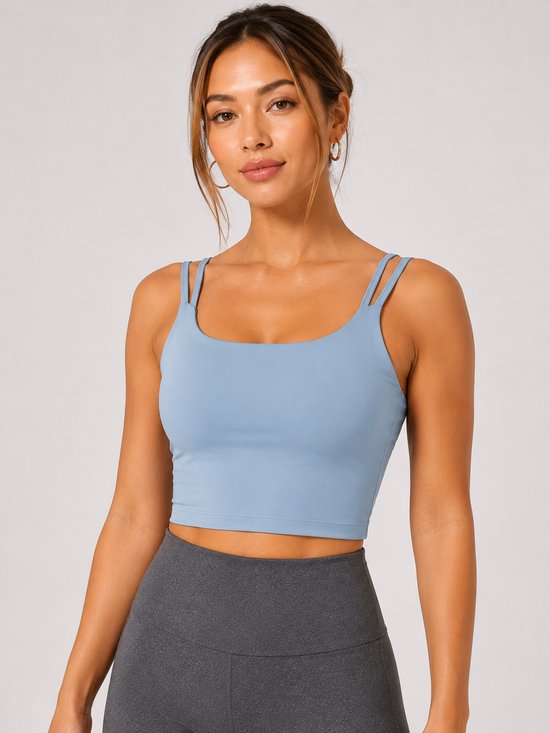 SparkNine Effortless crop top - met verwijderbare vulling - twist back - stijlvol & ademend