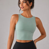 SparkNine Supportflex Sporttop met Built-in Bra - uitneembare pads - XL - groen - sport bh - met hoge ondersteuning - cropped