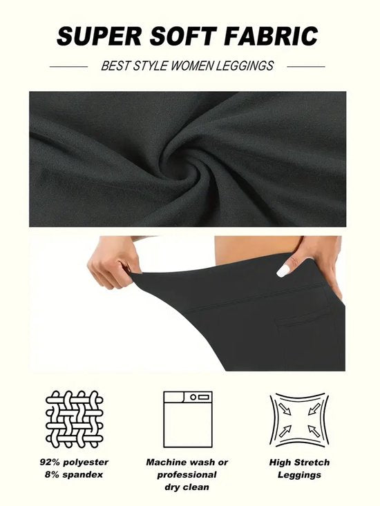 SparkNine Softflex zachte legging met zakken - dames sportlegging - comfy legging - S - grijs - hoge taille - elastisch - zacht materiaal - comfortabel