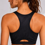 SparkNine Flexfit stijlvolle sport-bh dames - elastische top - L - zwart - ademend - stijlvol design - zacht materiaal - uitneembare pads - elastische band