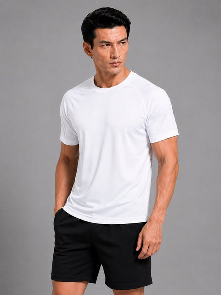 SparkNine Pulsegear sport t-shirt - heren - sneldrogend & ademend - M - wit - lichtgewicht - ideaal voor trainen, rennen & fitness