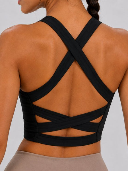 SparkNine Sculptactive sporttop - met ingebouwde sportbeha - verwijderbare pads - S - zwart - high impact ondersteuning - kruisrug - ademend & stijlvol