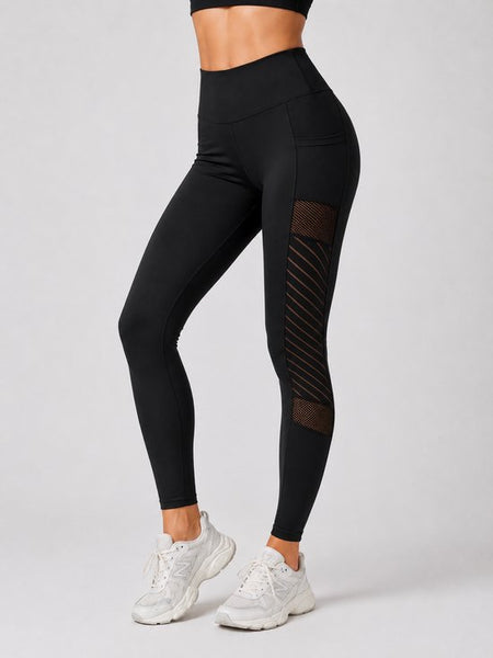 SparkNine Novabreeze sportlegging - dames - ademend - met zakken - stijlvol design - XL - zwart - mesh panelen - met zakken - elastisch - squatproof