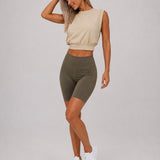 Dames Crop Tanktop - Modieuze Sport & Casual Top - Stijlvol - Loszittend - Crop Top - Sporttop