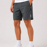 SparkNine Apex fitnesshort - sportbroek - met ritszakken - XL - grijs - functioneel - sneldrogend & ademend - elastische band met trekkoord