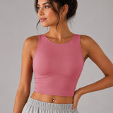 SparkNine Supportflex Sporttop met Built-in Bra - uitneembare pads - L - roze - sport bh - met hoge ondersteuning - cropped