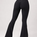 SparkNine Sonrisa flare legging - S - zwart - high waist - scrunch-effect - zacht & comfortabel