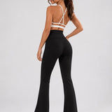 SparkNine Sonrisa flare legging - L - zwart - high waist - scrunch-effect - zacht & comfortabel
