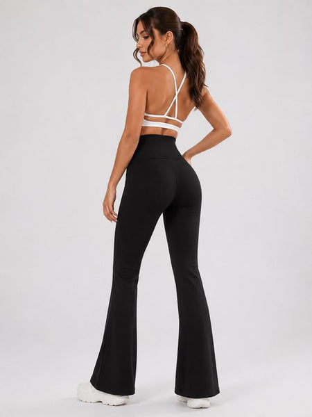 SparkNine Sonrisa flare legging - L - zwart - high waist - scrunch-effect - zacht & comfortabel