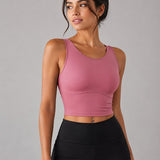 SparkNine Supportflex Sporttop met Built-in Bra - uitneembare pads - L - roze - sport bh - met hoge ondersteuning - cropped