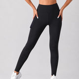SparkNine Novaflex sportlegging dames - stijlvol & ademend - met zakken - L - zwart - mesh panelen - elastisch - squatproof