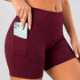 SparkNine Ease short - met handige zakken - S - rood - korte broek - hoge taille - slim fit - ademend - sportshort