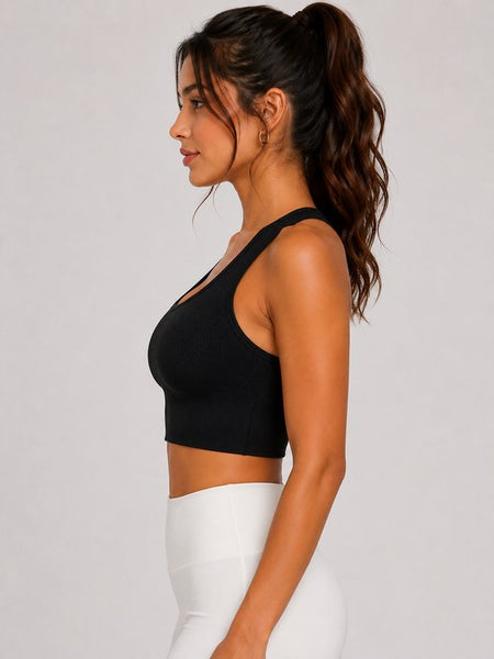Dames Sport Bra - Met Verwijderbare Pads - Crop - U-Neck - Stretch - Comfortabel - Sport-BH