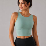 SparkNine Supportflex Sporttop met Built-in Bra - uitneembare pads - XL - groen - sport bh - met hoge ondersteuning - cropped