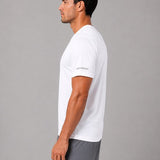 SparkNine Ironlite sport t-shirt heren met reflecterende strepen - L - wit - zweetbestendig - lichtgewicht & sneldrogend