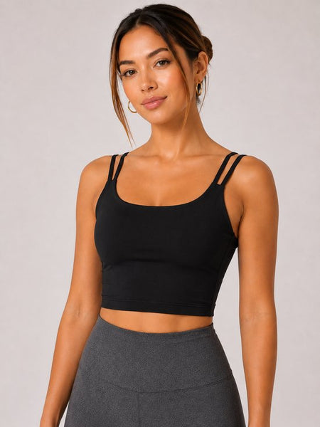 SparkNine Effortless crop top - met verwijderbare vulling - twist back - stijlvol & ademend