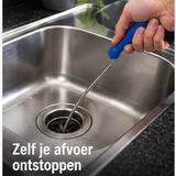 Ontstoppingsveer 5 Meter – Trekveer voor Afvoer – Rioolveer voor Verstopte Leidingen – Flexibele Afvoer Ontstopper – Voor Gootsteen, Douche & Afvoer