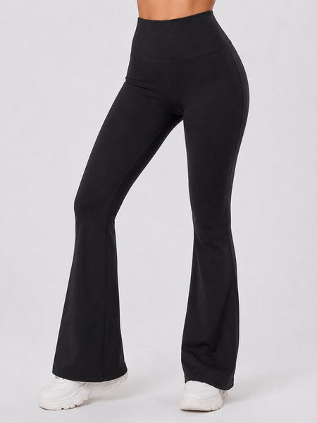 SparkNine Sonrisa flare legging - S - zwart - high waist - scrunch-effect - zacht & comfortabel