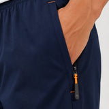 SparkNine Apex fitnesshort - sportbroek - met ritszakken - 3XL - blauw - functioneel - sneldrogend & ademend - elastische band met trekkoord