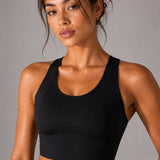 SparkNine Coreshield sportbeha - met ingebouwde pads - L - zwart - push-up sport-bh - high impact ondersteuning - push-up - ademend