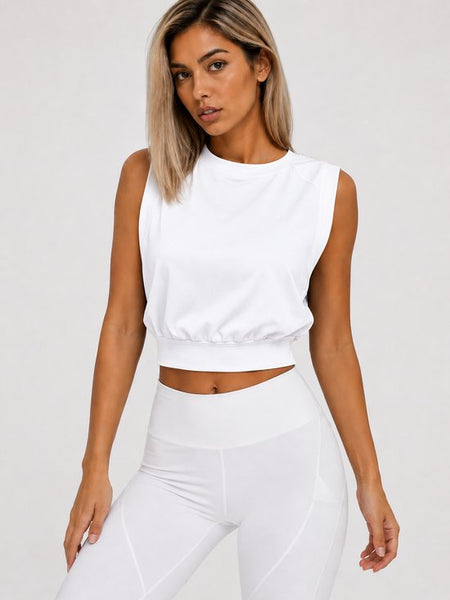 Dames Crop Tanktop - Modieuze Sport & Casual Top - Stijlvol - Loszittend - Crop Top - Sporttop