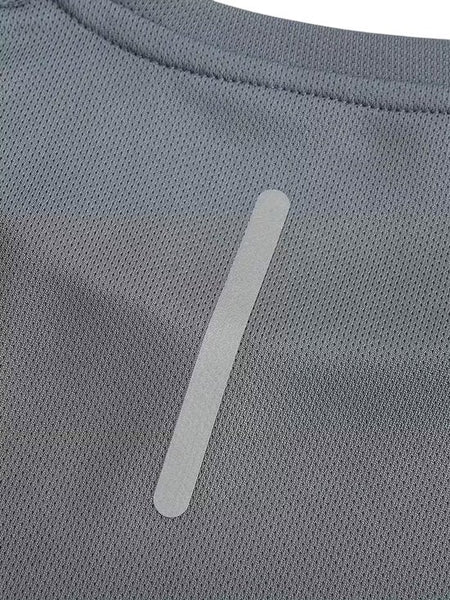 SparkNine Ironlite sport t-shirt heren met reflecterende strepen - XXL - grijs - zweetbestendig - lichtgewicht & sneldrogend