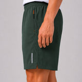 SparkNine Apex fitnesshort - sportbroek - met ritszakken - XXL - groen - functioneel - sneldrogend & ademend - elastische band met trekkoord