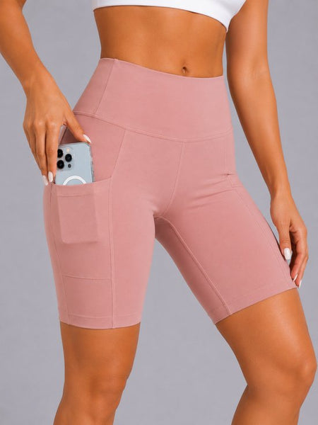 SparkNine Softflow korte sportbroek - met zakken - zachte stof - XXL - roze - dames short - half lang - fietsshort