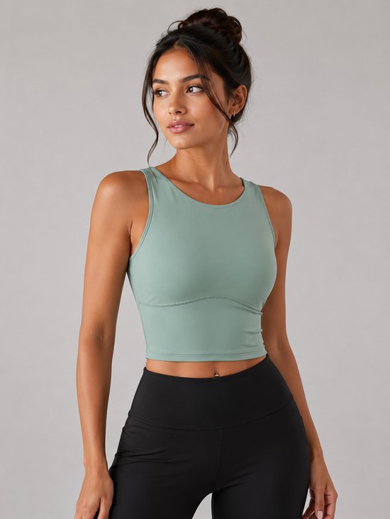 SparkNine Supportflex Sporttop met Built-in Bra - uitneembare pads - XL - groen - sport bh - met hoge ondersteuning - cropped
