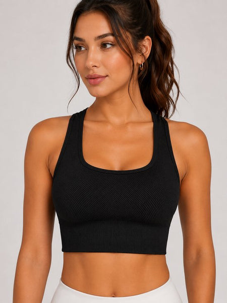 Dames Sport Bra - Met Verwijderbare Pads - Crop - U-Neck - Stretch - Comfortabel - Sport-BH
