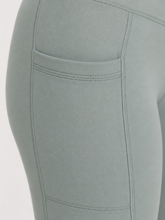 SparkNine Softflow korte sportbroek - met zakken - zachte stof - S - lichtgrijs - dames short - half lang - fietsshort